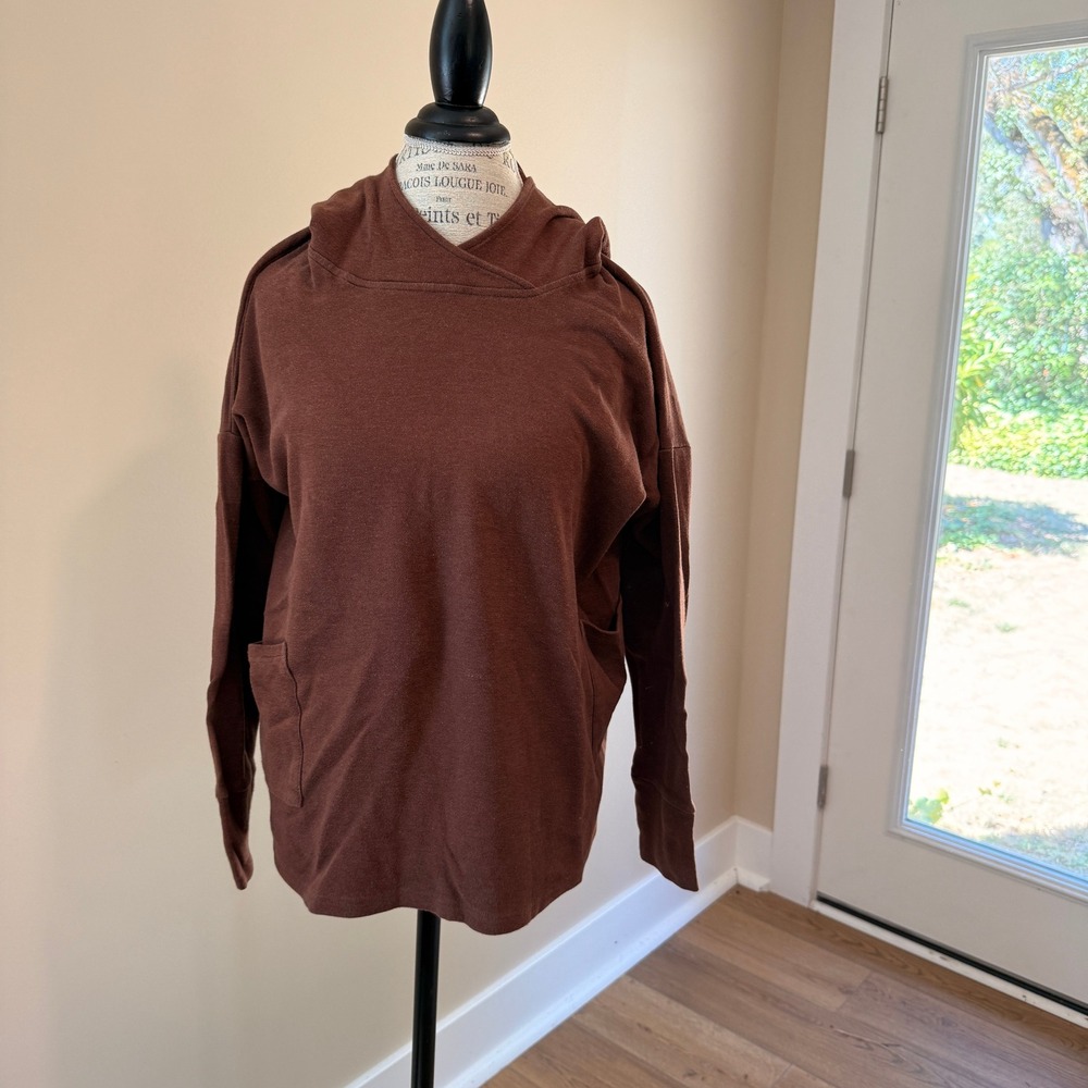 Yala Women's Brown Long Sleeve Hoodie With Pockets Size S/M